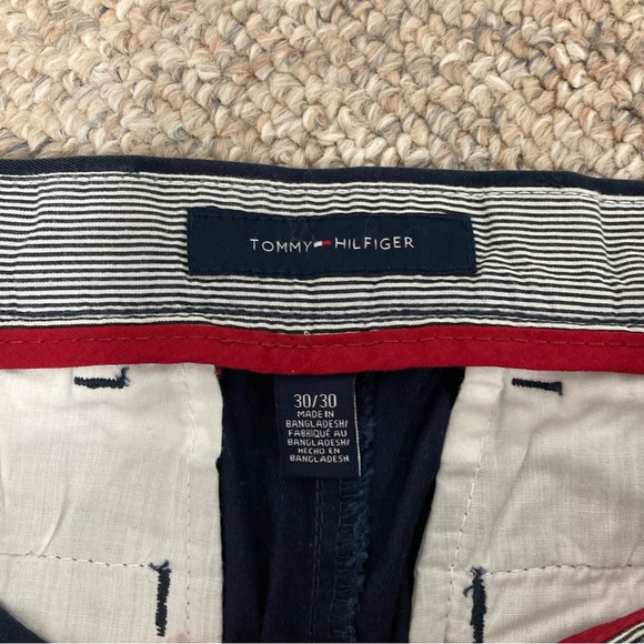 Mens Tommy Hilfiger Navy Trousers Size 30 - Picture 4 of 6